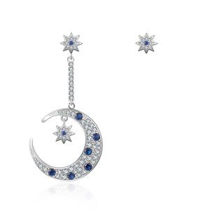 Clearance NWT Silver Moon Earrings Star Asymmetric Earrings. Gift for her